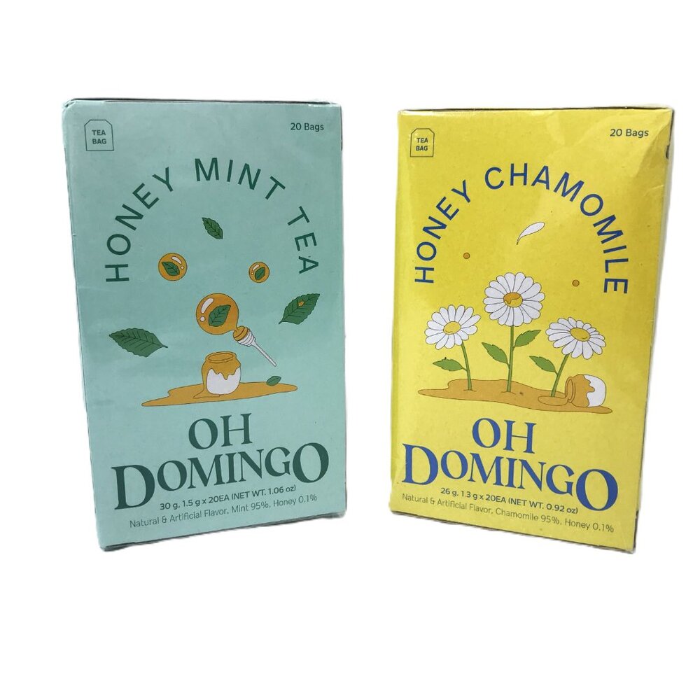 Oh Domingo Herbal Tea Honey Chamomile and Honey Mint 2 Boxes